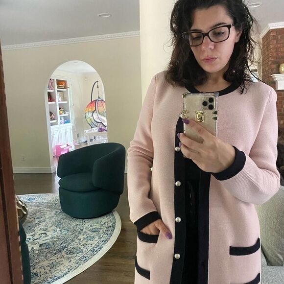 TORY BURCH EUC Kendra Pearl Button Sweater Wool Jacket MEDIUM - Picture 5 of 10